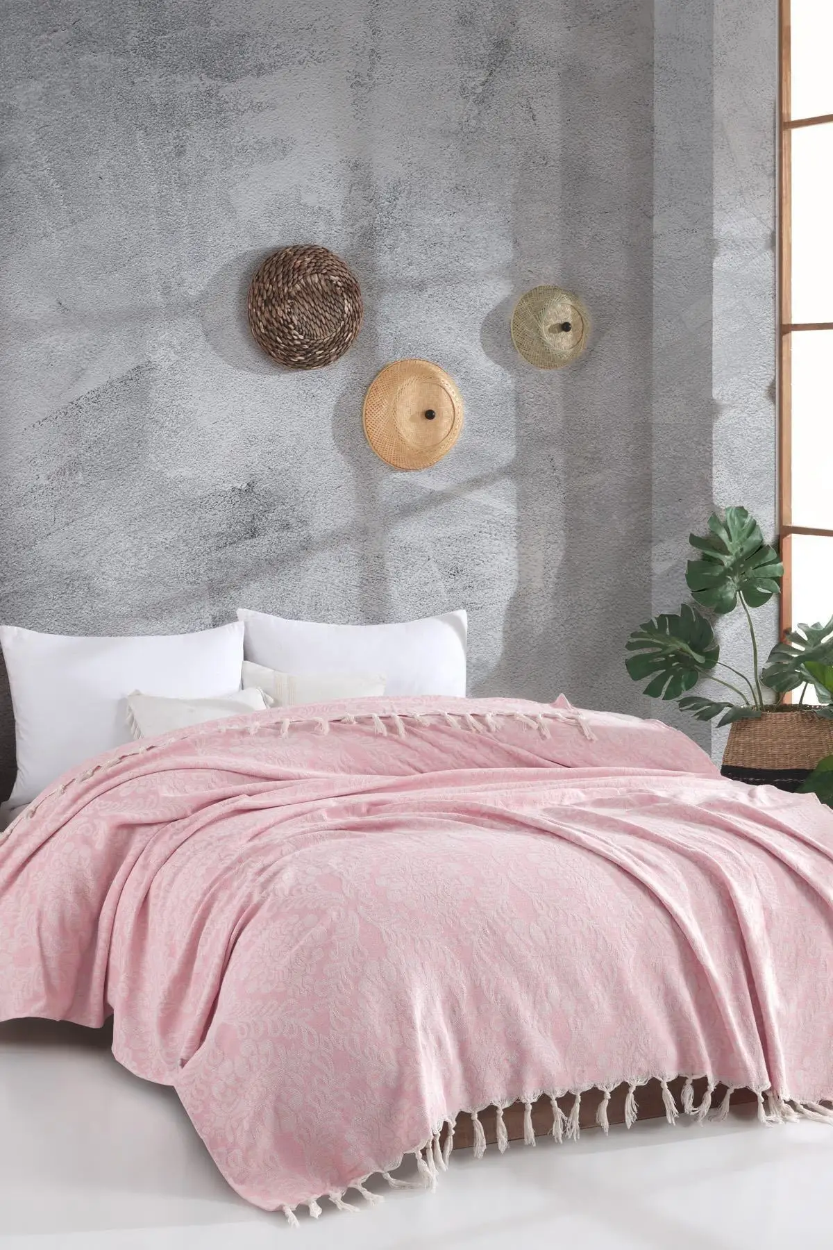 Couvre-lit double tissé en maille jacquard