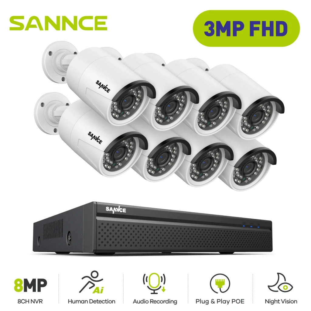 Kit de sécurité CCTV avec caméra IP étanche et enregistrement audio. – Test et Avis