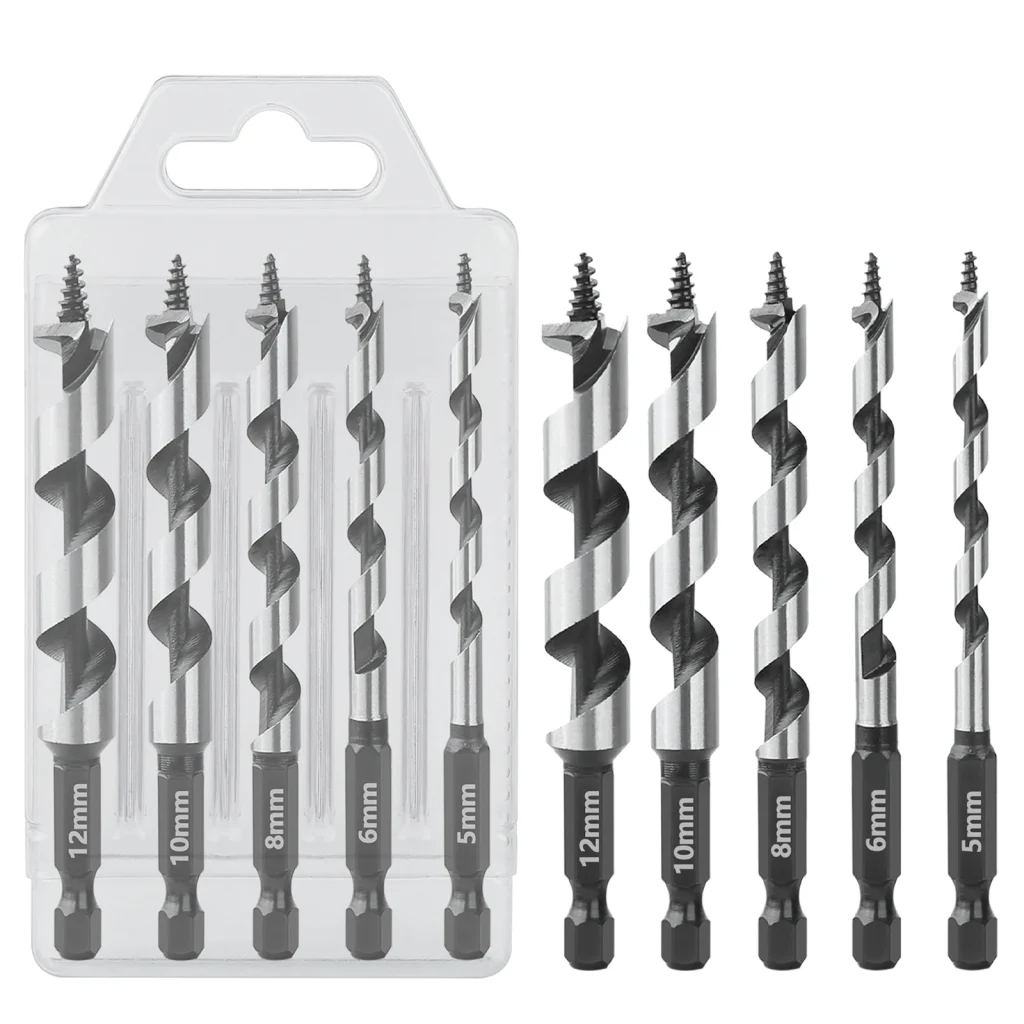 Tarière bois 5 pièces, 5-12mm, tige hexagonale. – Test et Avis