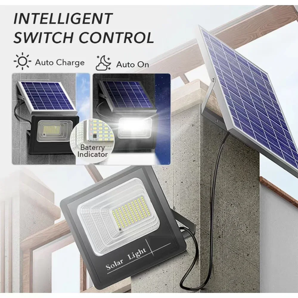 Lampadaire Solaire Extérieur 3000 W Adewalk Avec Télécommande - LED, Détecteur Mouvement, étanche IP66 - Pour Allée, Jardin, Garage