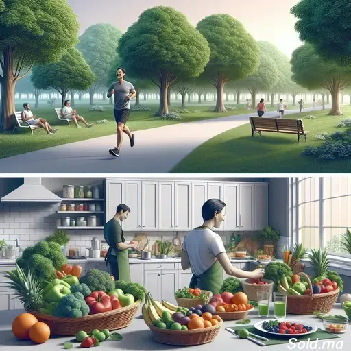 Choisir des aliments sains au quotidien | Sold.ma illustration de plats sains et nutritifs
