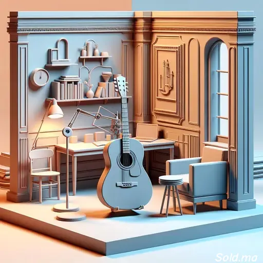 Guitare accessible pour pratiquer ïœ Sold.ma outils visibles pour encourager la pratique quotidienne